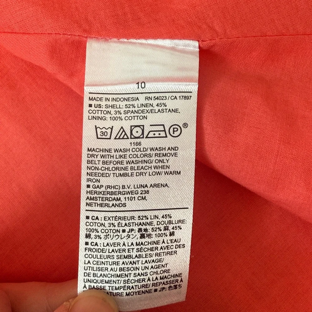 Banana Republic linen blend button front midi dress - Picture 8 of 9